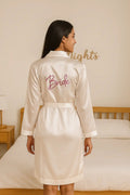 Bride's Pink thread work Robe | Prepaid Orders Only - Comfy Nights