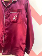 Burgundy Initial Personalise Pocket Pj Set | Prepaid Orders Only - Comfy Nights