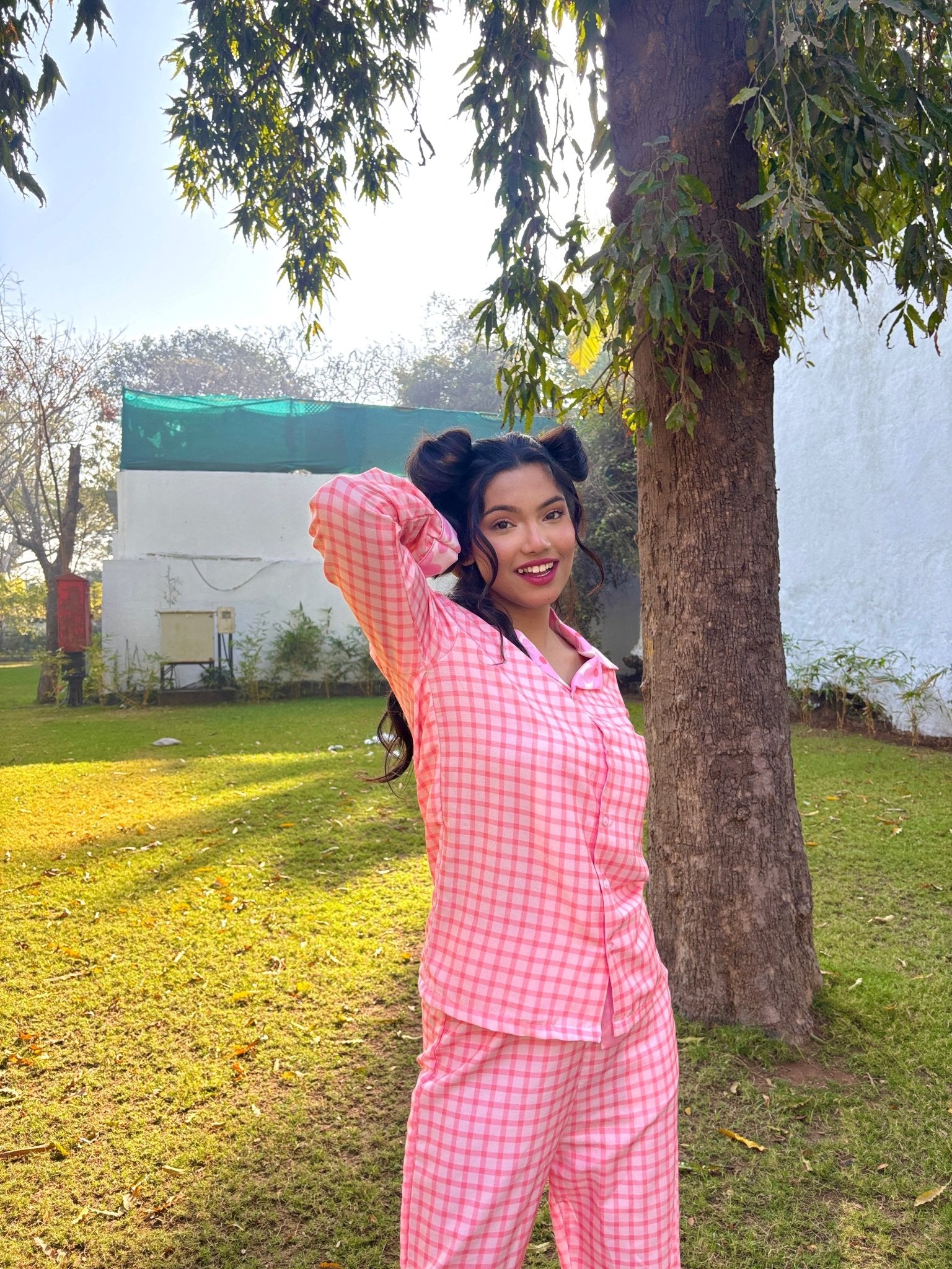 Cherry Blossom Check Sleepwear - Comfy Nights