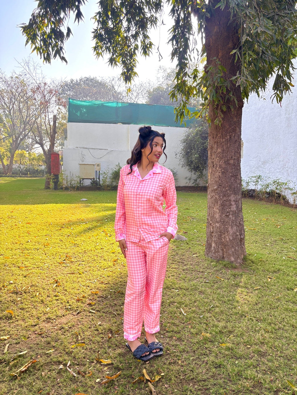 Cherry Blossom Check Sleepwear - Comfy Nights