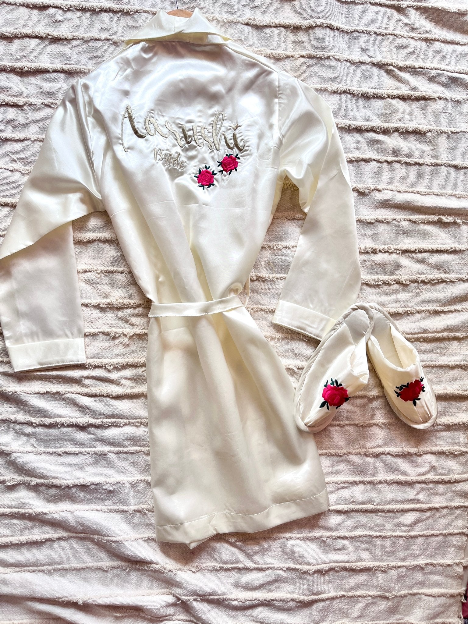 Creamy White Personalise Robe + Slippers | Prepaid Orders Only - Comfy Nights