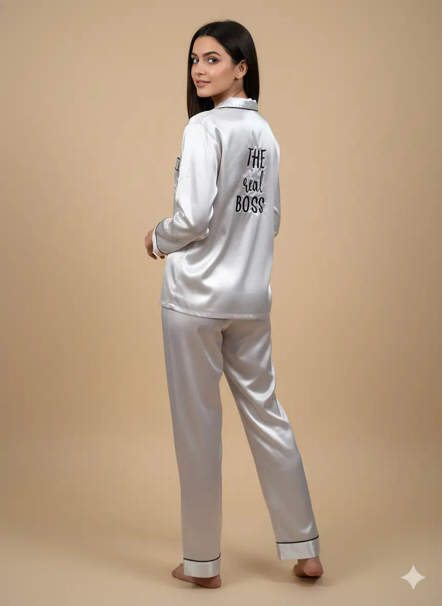 The Boss & The real Boss Satin Couple Set  | Prepaid Orders Only