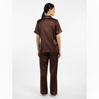 Brown Satin Pj Set  | Prepaid Orders Only