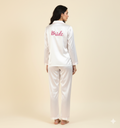 White Bride Satin Pj Set  | Prepaid Orders Only