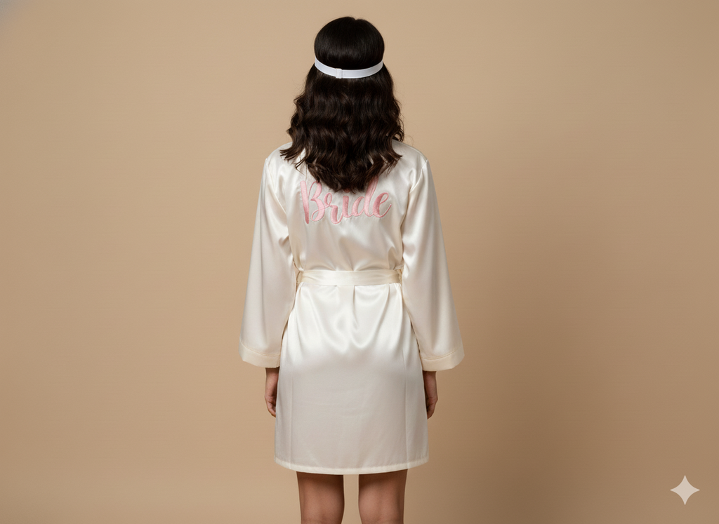 White Personalise Robe + Eyemask  | Prepaid Orders Only