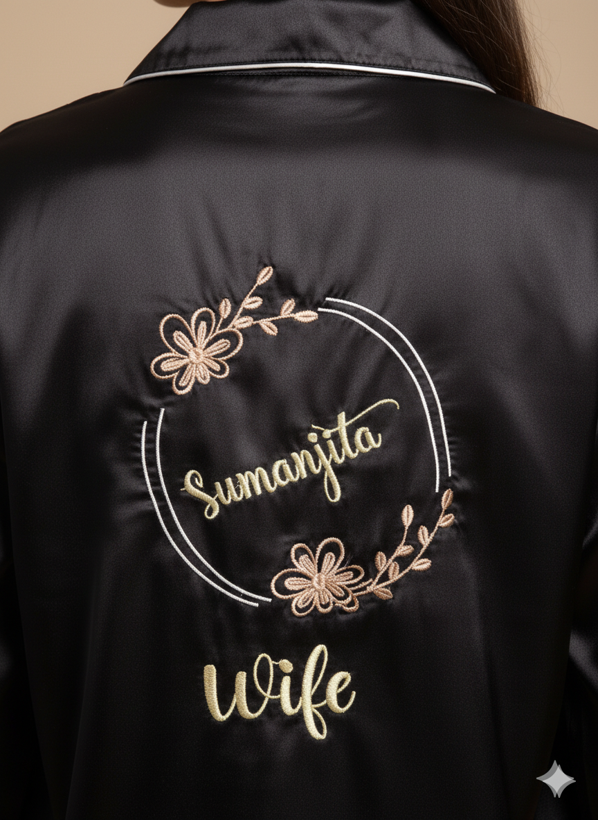 Logo Personalised Black Couple Set  | Prepaid Orders Only