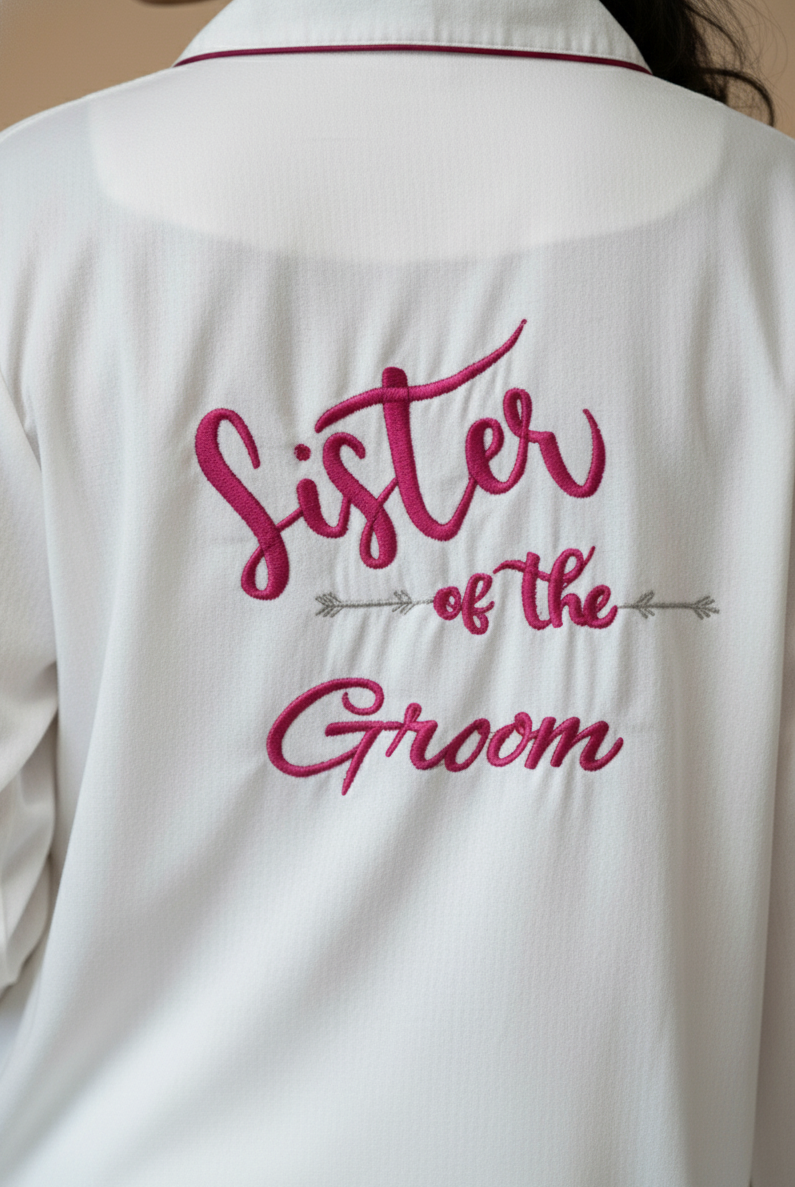 Personalised Sister of the Groom Cotton Pj Set  | Prepaid Orders Only