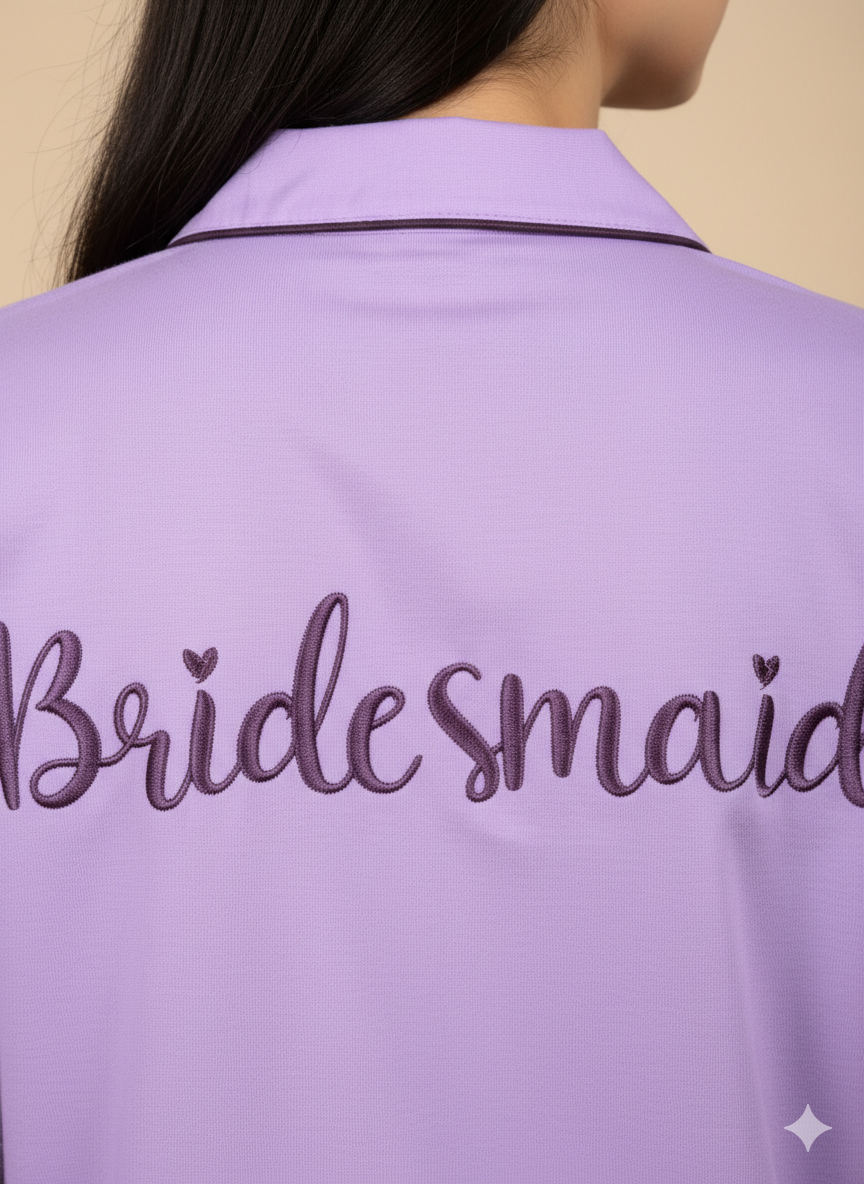 Peronalised Bridesmaid Cotton Pj Set  | Prepaid Orders Only