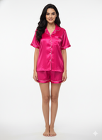 Hot Pink Personalise Satin Shorts Set  | Prepaid Orders Only