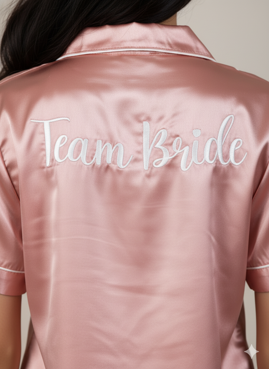 Rosegold Bridesmaid Satin Shorts Set  | Prepaid Orders Only