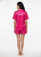 Hot Pink Personalise Satin Shorts Set  | Prepaid Orders Only