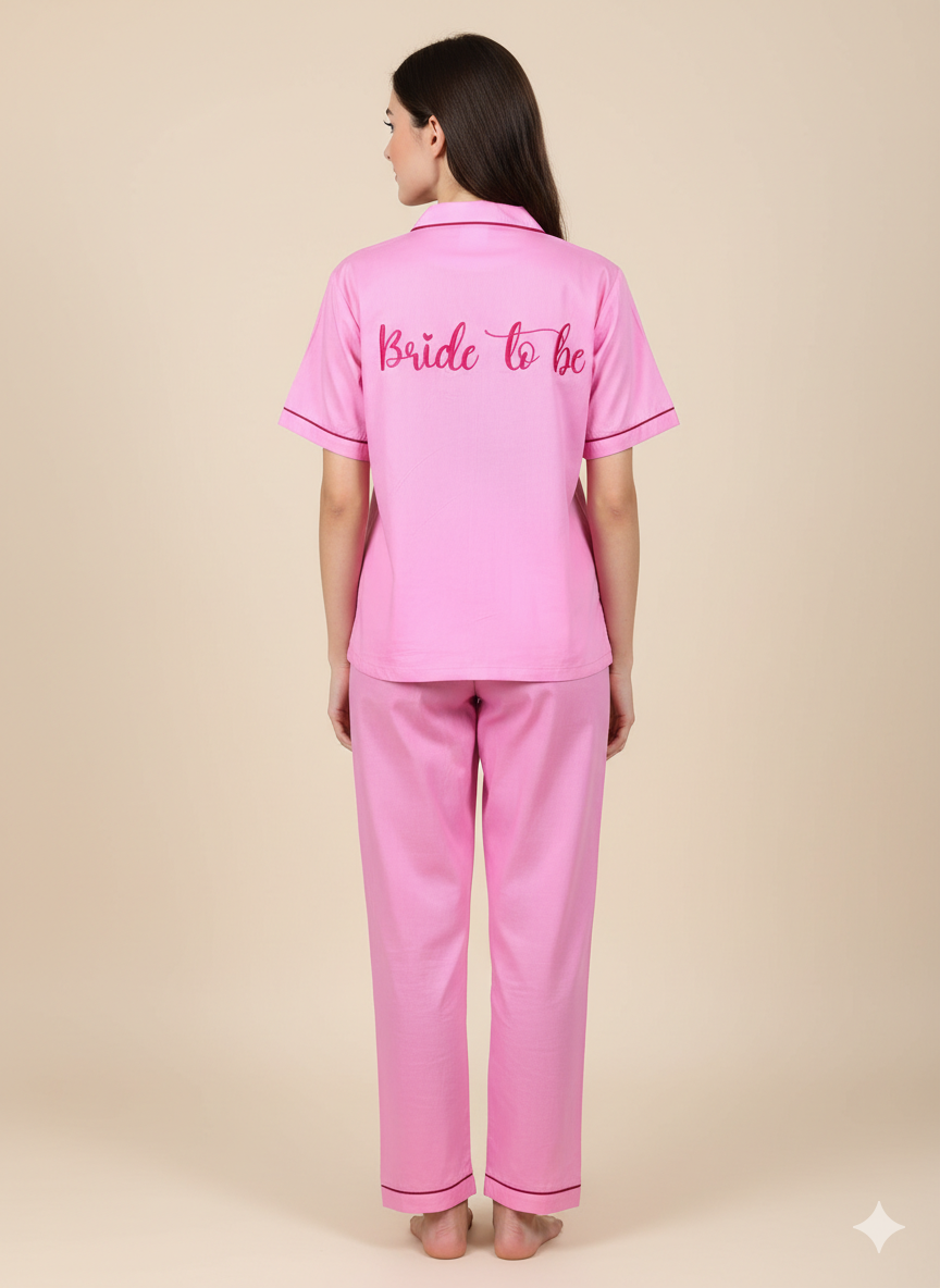 Personalised Bride to be Cotton Pj Set  | Prepaid Orders Only