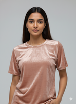Load image into Gallery viewer, Velvet Rose Gold Tee + Shorts  Set
