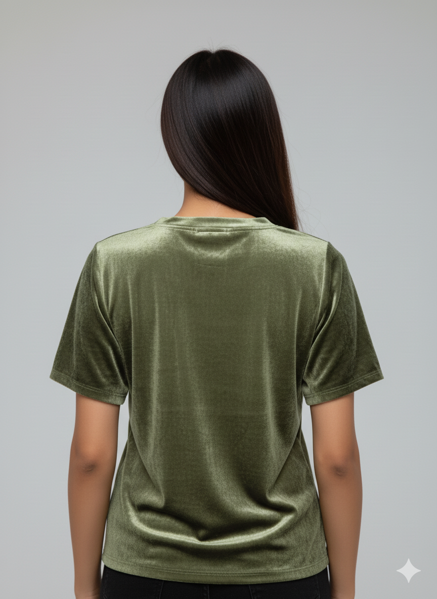 Velvet Olive Tee + Shorts  Set