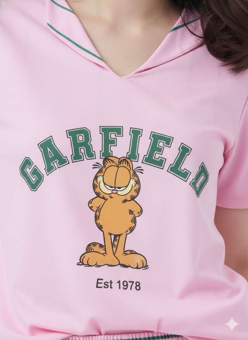 Pink Garfield Comfy Tee + Pj Set