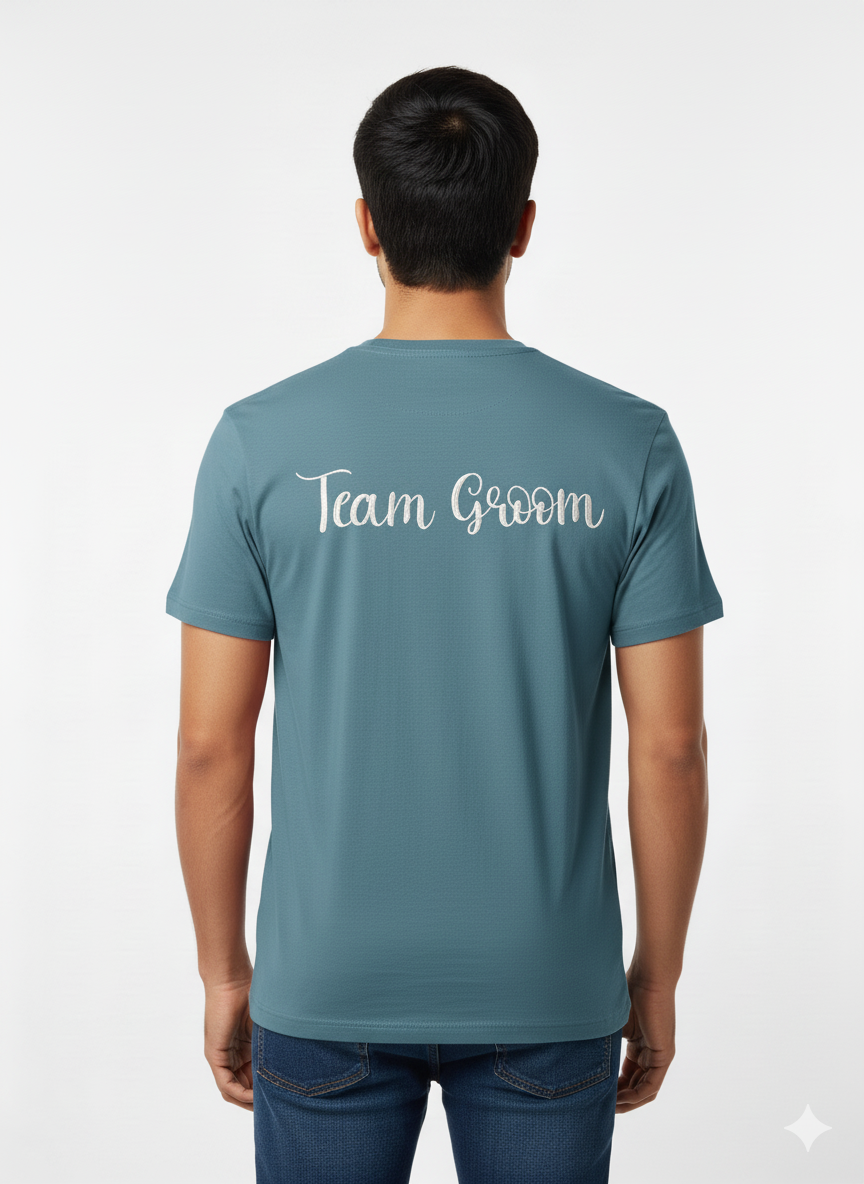 Teal Team Groom T-shirt