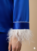 Royal Blue The Boss & The real Boss Satin Couple Set  | Prepaid Orders Only
