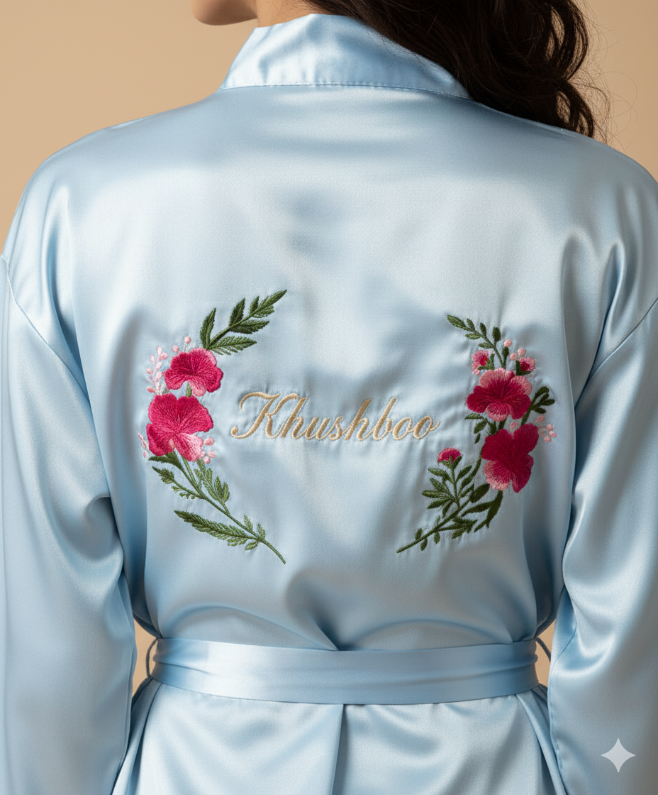 Powder Blue Personalise Robe  | Prepaid Orders Only