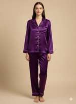 Load image into Gallery viewer, Purple Bride I Found My Lobster Satin Pj Set  | Prepaid Orders Only
