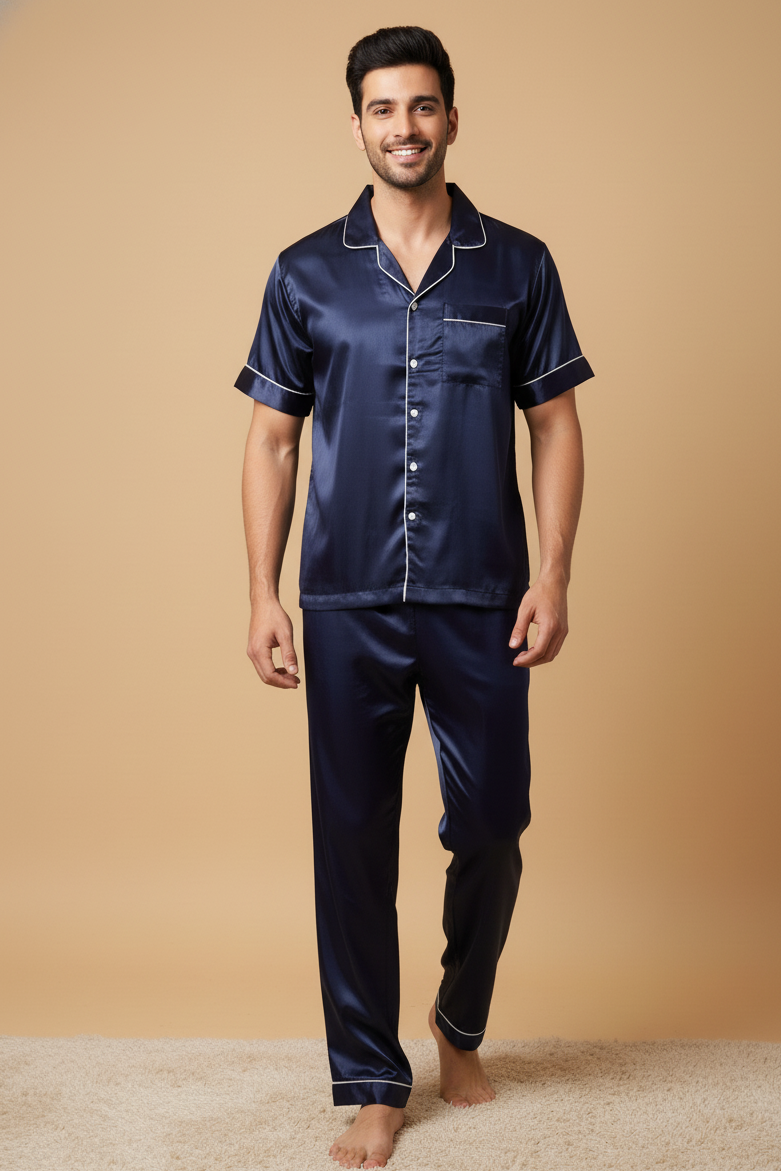 Navy Blue Couple Set Pj + Shorts| Prepaid Orders Only