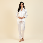 White Bride Satin Pj Set  | Prepaid Orders Only