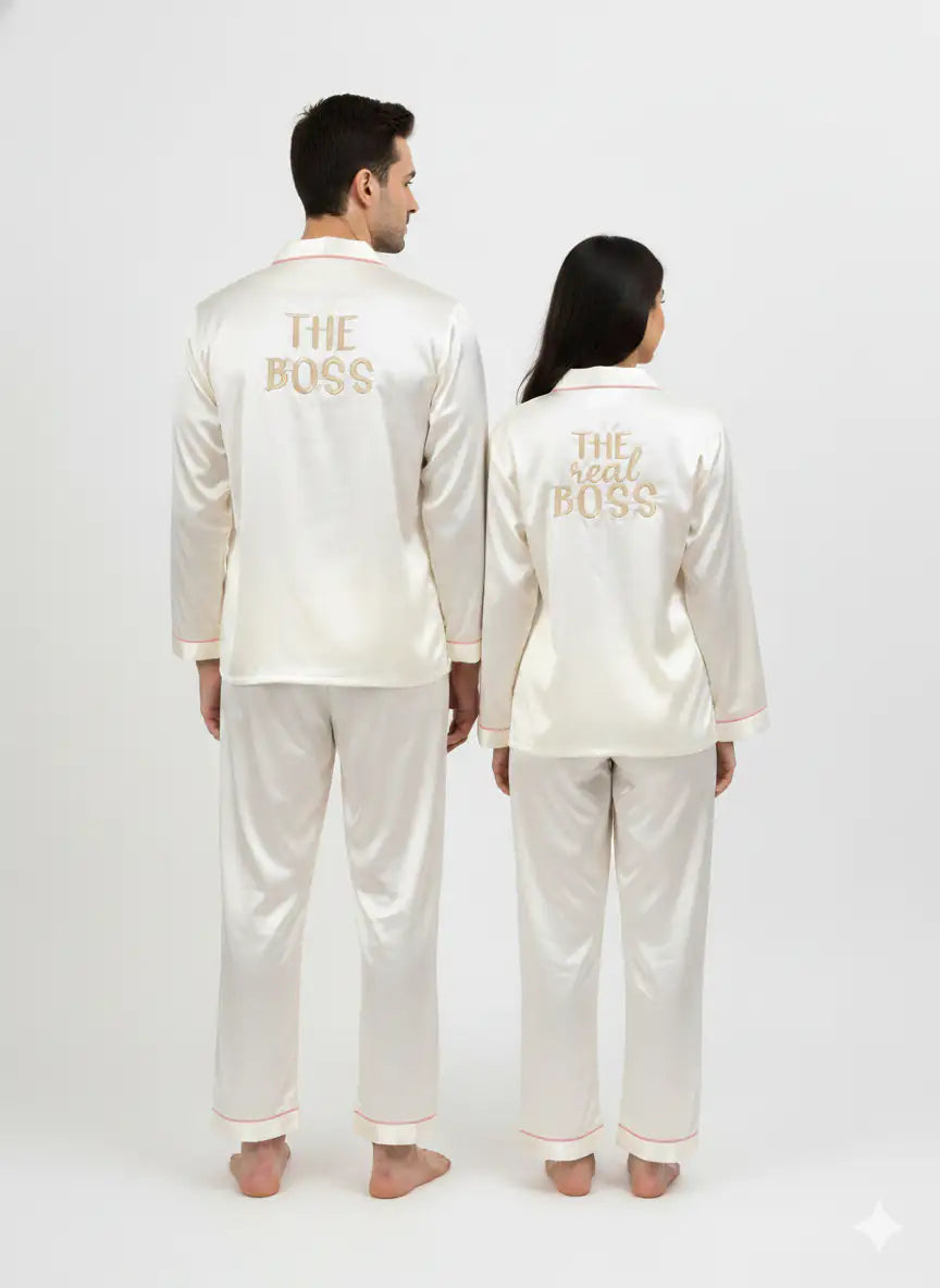 The Boss & The real Boss Satin Couple Set  | Prepaid Orders Only