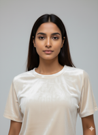 Velvet White Tee + Shorts  Set