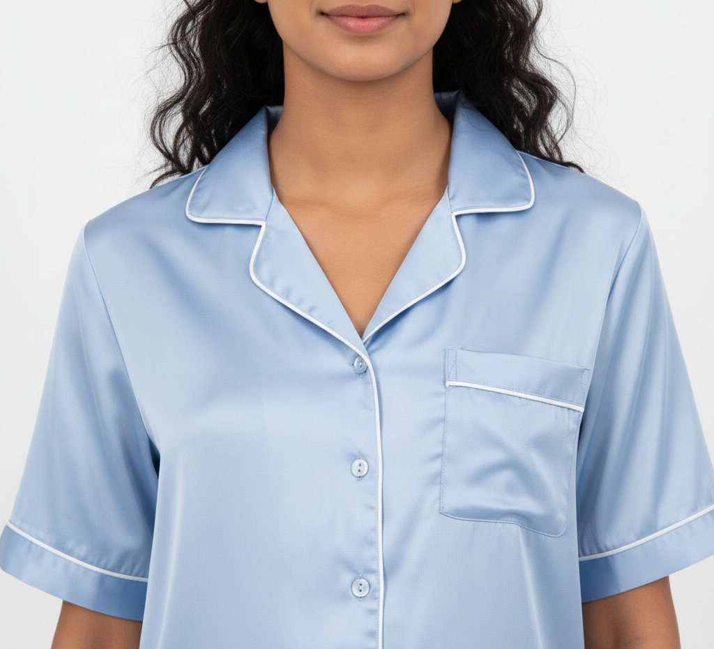 Powder Blue Personalised Satin Shorts Set  | Prepaid Orders Only