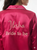 Magenta Name + Bride Satin Pj Set  | Prepaid Orders Only