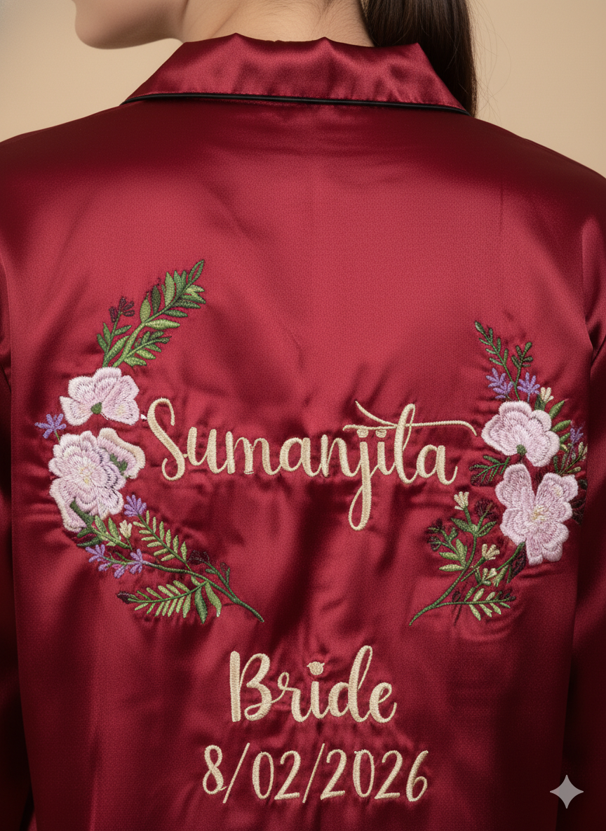 Personalised Maroon Couple Set  | Prepaid Orders Only