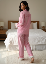 Load image into Gallery viewer, Baby Pink Feather Cotton Pj Set  | Prepaid Orders Only
