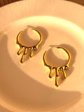 Dripped Gold hoops - Comfy Nights