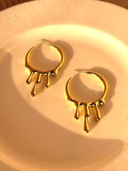 Dripped Gold hoops - Comfy Nights