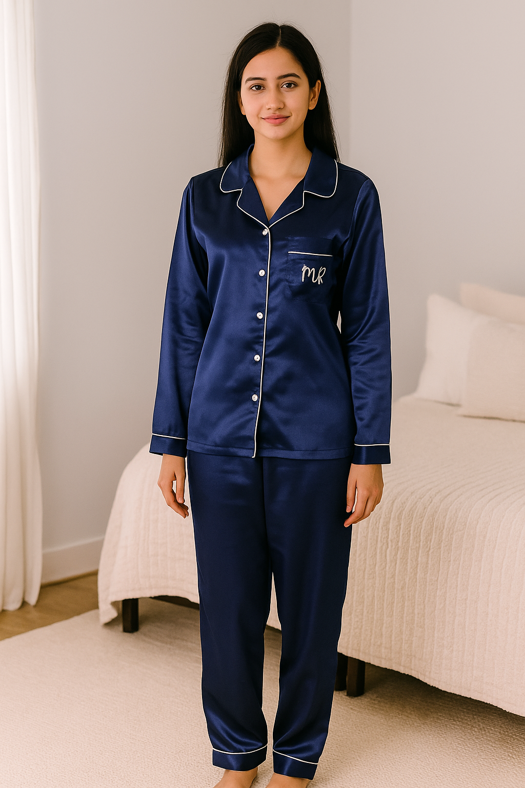 Blue Initial Personalise Pocket Pj Set  | Prepaid Orders Only