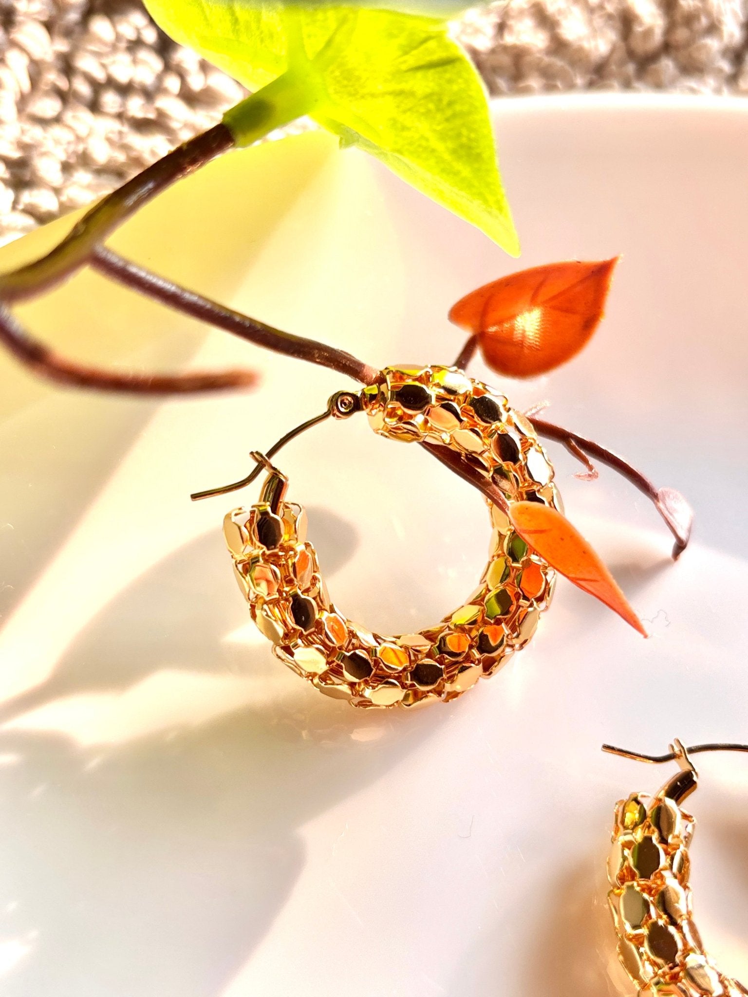Golden Honeycomb Earrings - Comfy Nights