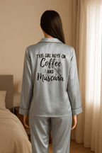 Grey Personalise Satin Pj Set | Prepaid Orders Only - Comfy Nights
