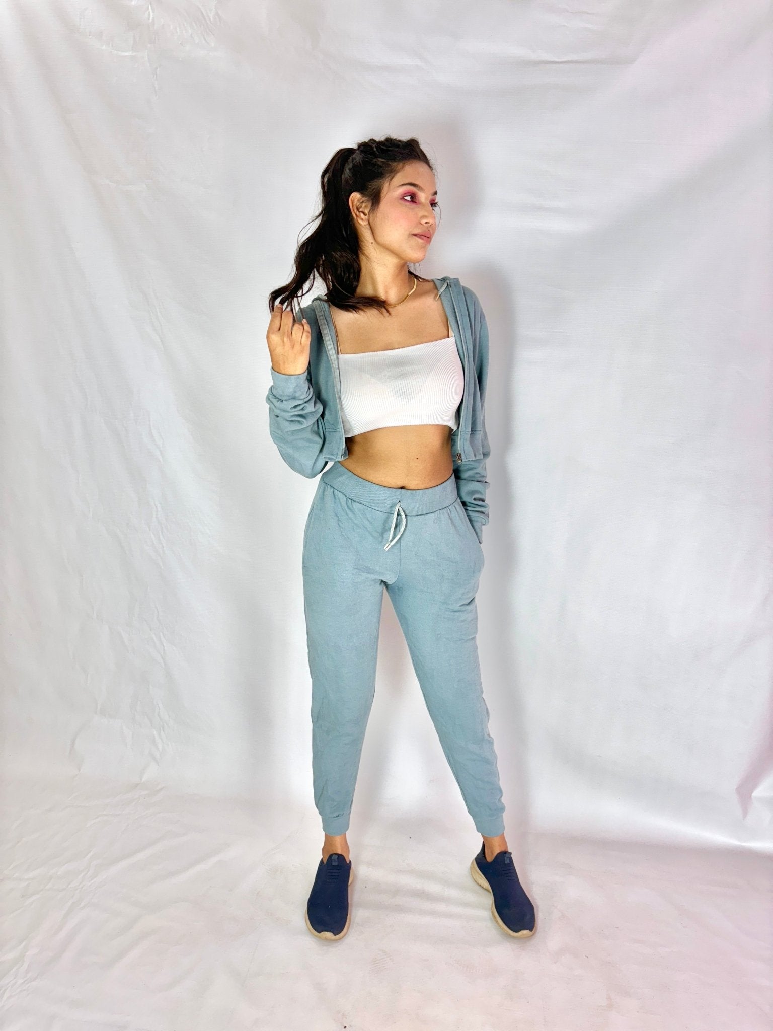 Grey Shadow ZIPPER HOODIE + Jogger - Comfy Nights