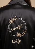 Logo Personalised Black Couple Set | Prepaid Orders Only - Comfy Nights