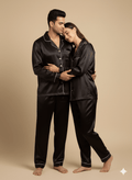 Logo Personalised Black Couple Set | Prepaid Orders Only - Comfy Nights
