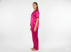 Magenta Bride Satin Pj Set | Prepaid Orders Only - Comfy Nights