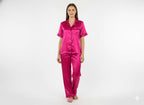 Magenta Bride Satin Pj Set | Prepaid Orders Only - Comfy Nights