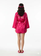 Magenta Personalise Robe + Slippers + EyeMask+ Camisole+ Shorts For Bride | Prepaid Orders Only - Comfy Nights