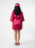 Magenta Personalise Robe + Slippers + EyeMask+ Camisole+ Shorts For Maid of Honour/Bridesmaid | Prepaid Orders Only - Comfy Nights