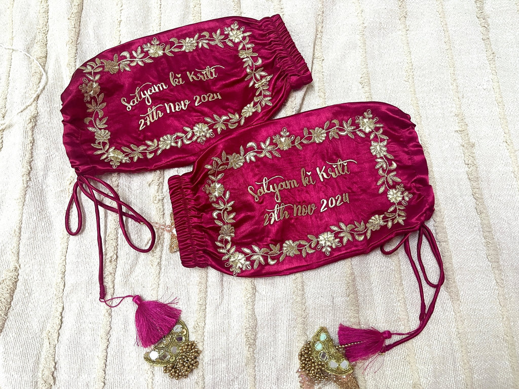 Magenta Pink Floral Chooda Cover | Prepaid Orders Only - Comfy Nights