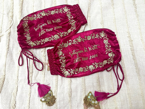 Magenta Pink Floral Chooda Cover | Prepaid Orders Only - Comfy Nights
