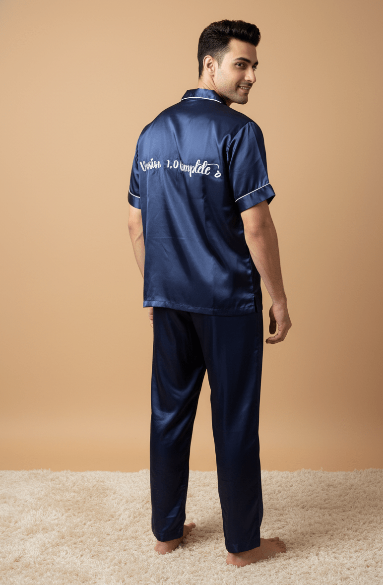 Navy Blue Couple Set Pj + Shorts| Prepaid Orders Only - Comfy Nights