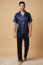 Navy Blue Couple Set Pj + Shorts| Prepaid Orders Only - Comfy Nights