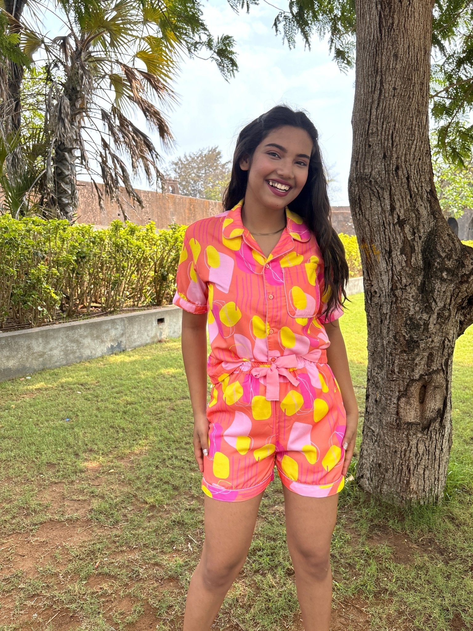 Orange Soda Shorts Set - Comfy Nights