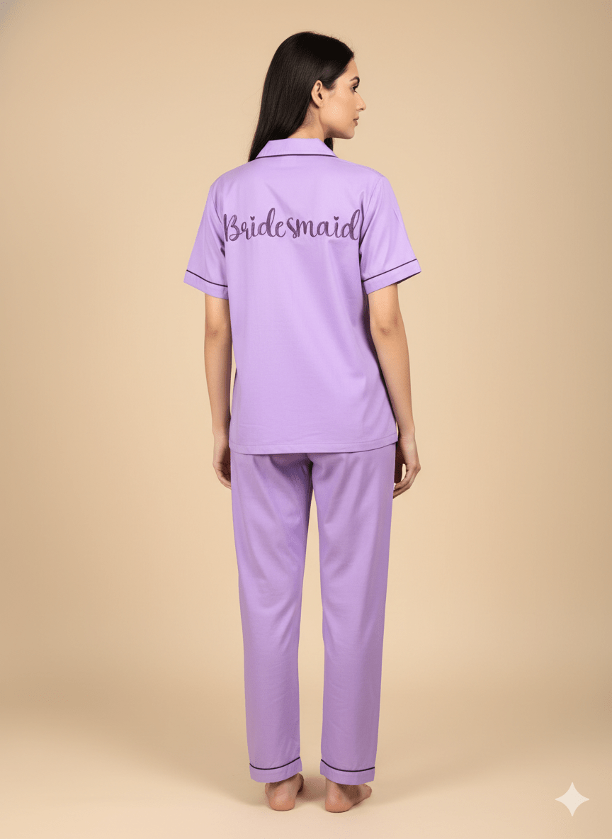 Peronalised Bridesmaid Cotton Pj Set | Prepaid Orders Only - Comfy Nights