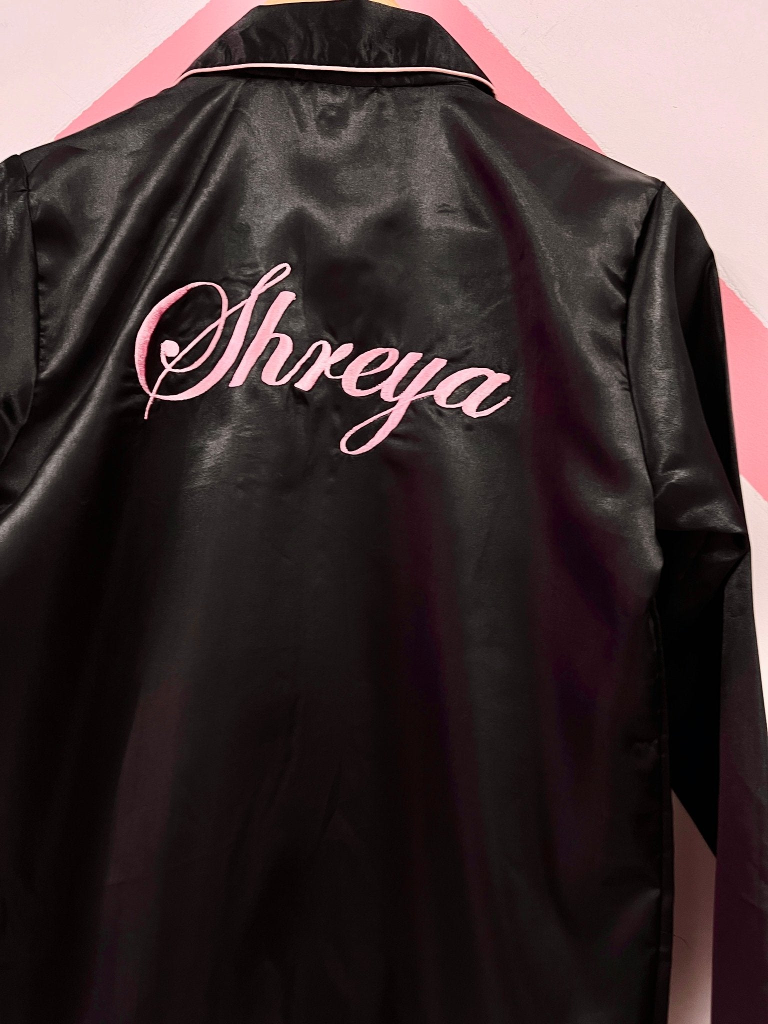 Personalised Black Satin Pj Set | Prepaid Orders Only - Comfy Nights